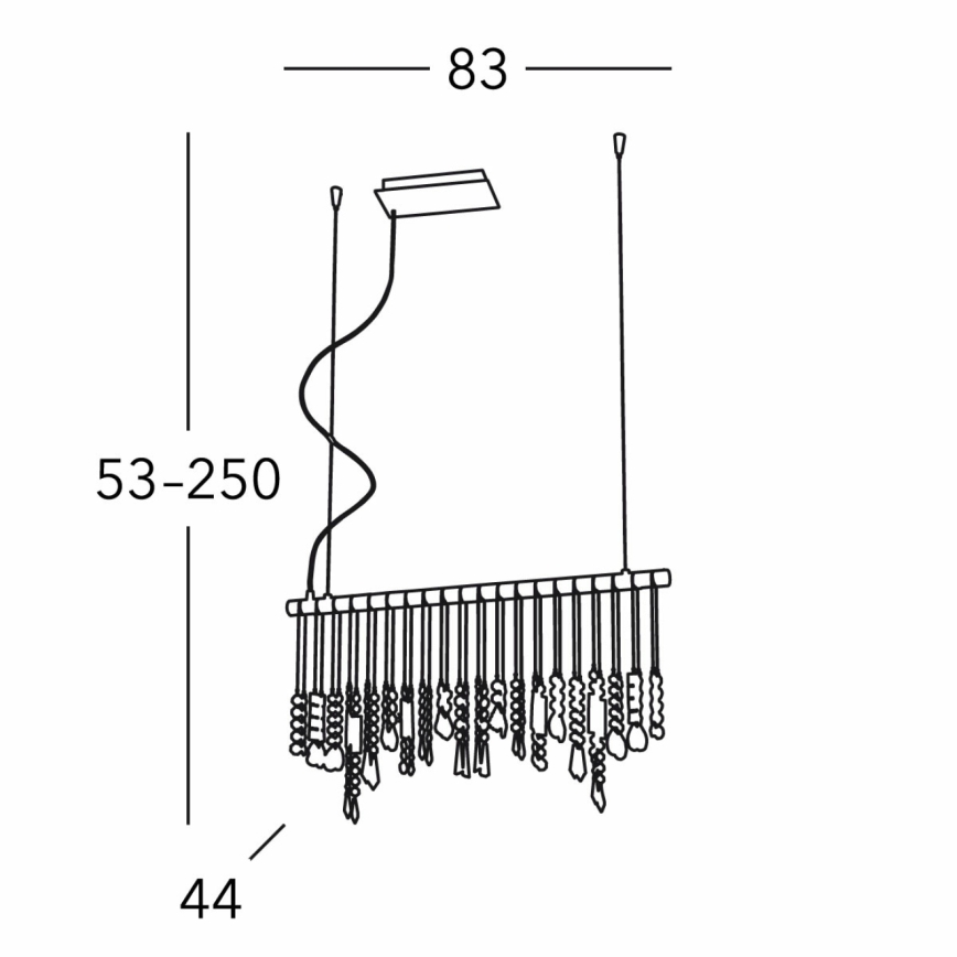 Kolarz 104.85.5 - Żyrandol kryształowy na lince STRETTA 5xG9/40W/230V chrom błyszczący