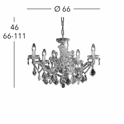 Kolarz 3149.85.3.KoT - Żyrandol kryształowy na łańcuchu MARIA LOUISE 5xE14/40W/230V 24K złoty