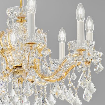 Kolarz 3149.88.3.KoT - Żyrandol kryształowy na łańcuchu MARIA LOUISE 8xE14/40W/230V 24K złoty