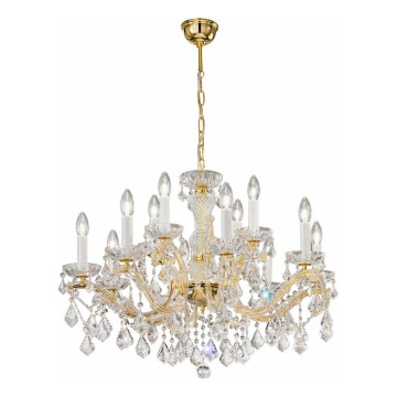 Kolarz 3149.88+4.3.KoT - Żyrandol kryształowy na łańcuchu MARIA LOUISE 12xE14/40W/230V 24K złoty