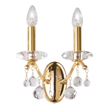 Kolarz 3234.62.3.KoT - Kryształowa lampa ścienna CARMEN 2xE14/60W/230V 24K złoto