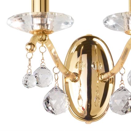 Kolarz 3234.62.3.KoT - Kryształowa lampa ścienna CARMEN 2xE14/60W/230V 24K złoto