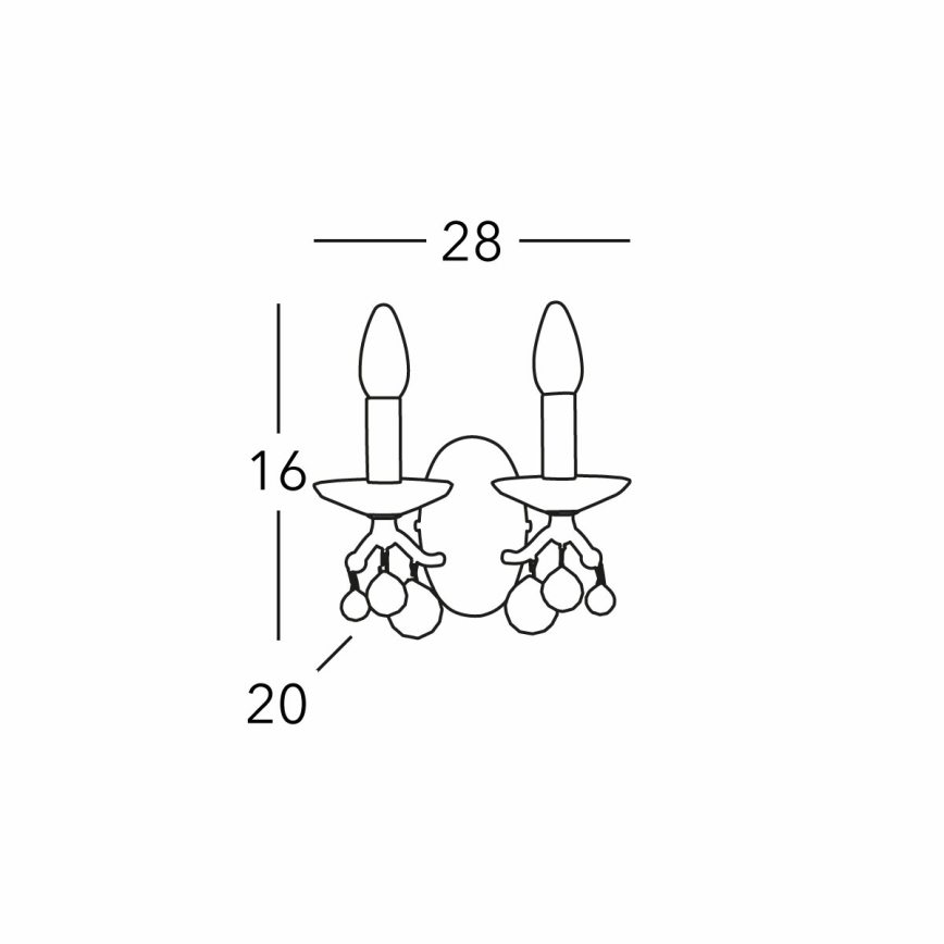 Kolarz 3234.62.3.KoT - Kryształowa lampa ścienna CARMEN 2xE14/60W/230V 24K złoto