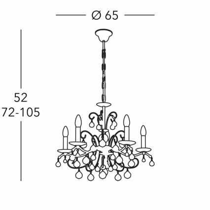 Kolarz 3234.85.3.KoT - Kryształowy żyrandol na łańcuchu CARMEN 5xE14/60W/230V 24K złoto