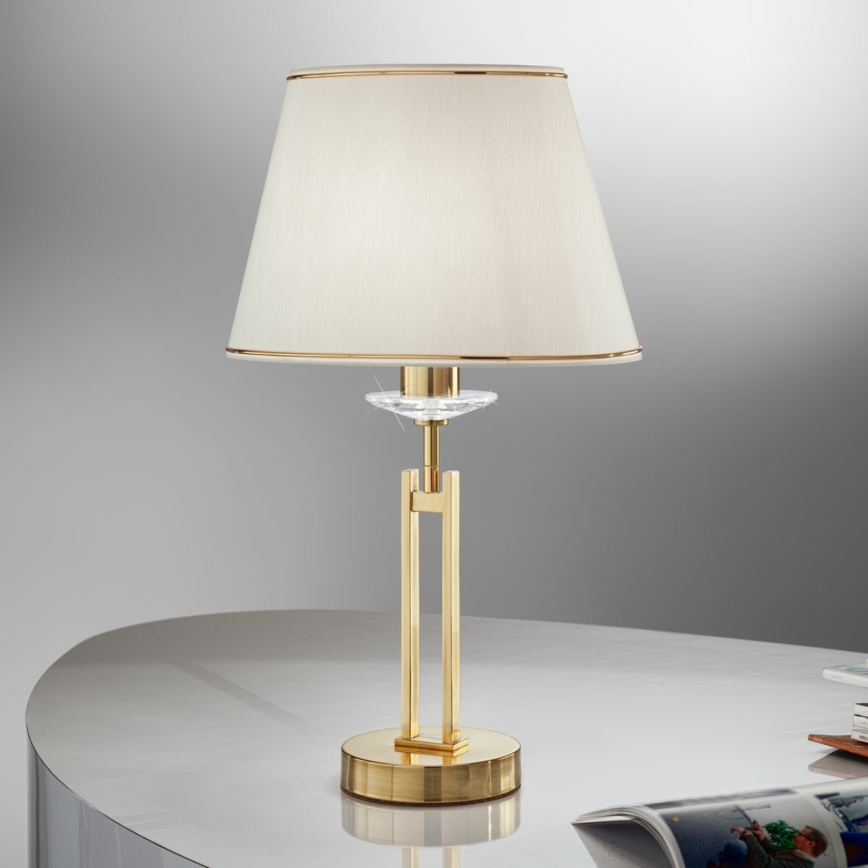 Kolarz 330.71.8C - Kryształowa lampa stołowa IMPERIAL 1xE27/60W/230V złoty/beżowy