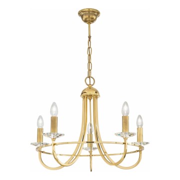 Kolarz 330.85.8C - Żyrandol kryształowy na łańcuchu IMPERIAL 5xE14/60W/230V złoty