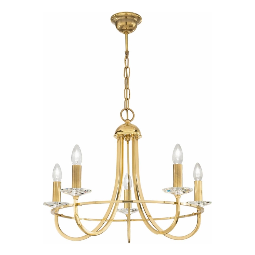 Kolarz 330.85.8C - Żyrandol kryształowy na łańcuchu IMPERIAL 5xE14/60W/230V złoty
