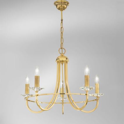 Kolarz 330.85.8C - Żyrandol kryształowy na łańcuchu IMPERIAL 5xE14/60W/230V złoty