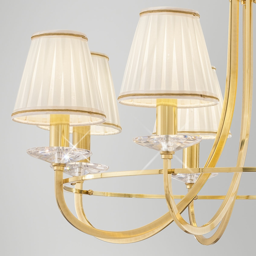 Kolarz 330.85.8C - Żyrandol kryształowy na łańcuchu IMPERIAL 5xE14/60W/230V złoty
