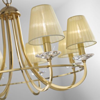 Kolarz 330.85.8C - Żyrandol kryształowy na łańcuchu IMPERIAL 5xE14/60W/230V złoty