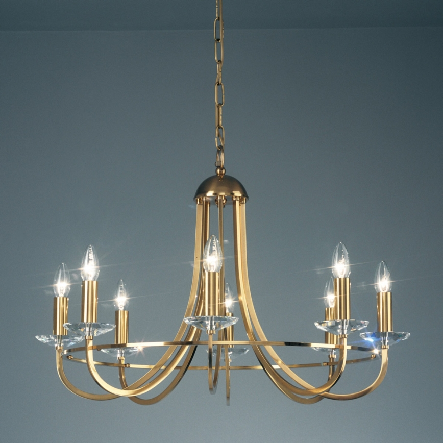 Kolarz 330.88.8C - Żyrandol kryształowy na łańcuchu IMPERIAL 8xE14/60W/230V złoty
