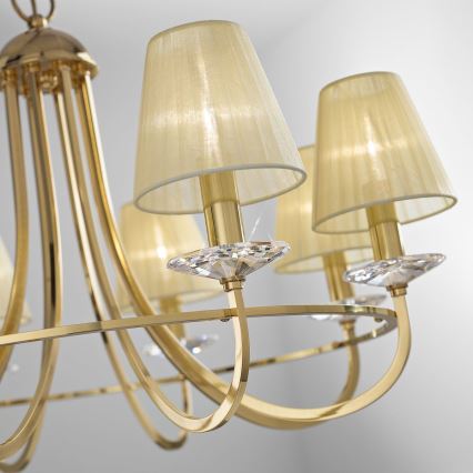 Kolarz 330.88.8C - Żyrandol kryształowy na łańcuchu IMPERIAL 8xE14/60W/230V złoty