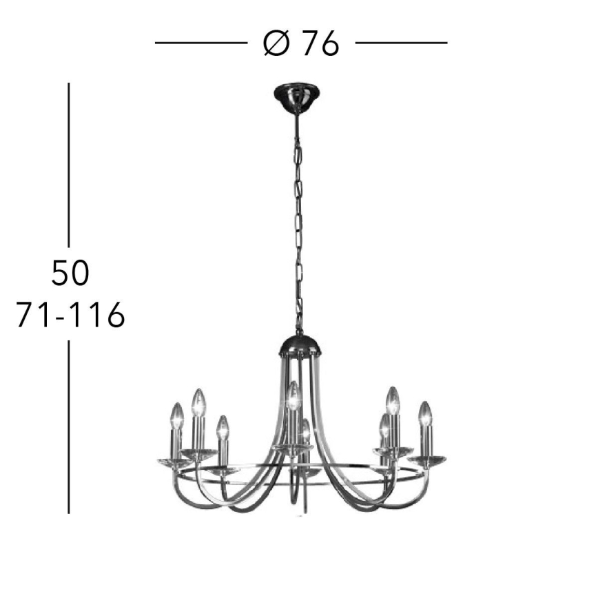 Kolarz 330.88.8C - Żyrandol kryształowy na łańcuchu IMPERIAL 8xE14/60W/230V złoty