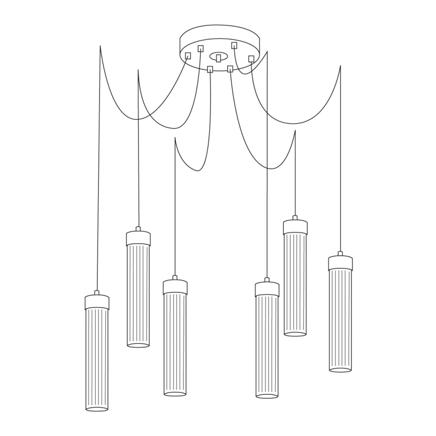 Kolarz 6009.30630 - Lampa wisząca na linkach RAGGIO 6xE14/25W/230V pająk 24K złoto