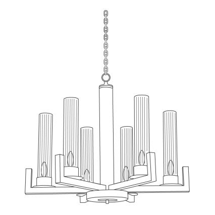 Kolarz 6009.80660 - Żyrandol na łańcuchu RAGGIO 6xE14/25W/230V matowy chrom
