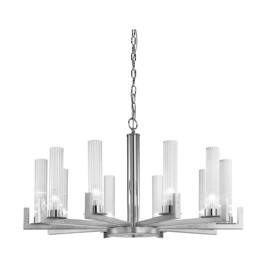 Kolarz 6009.81050 - Żyrandol na łańcuchu RAGGIO 10xE14/25W/230V srebrny