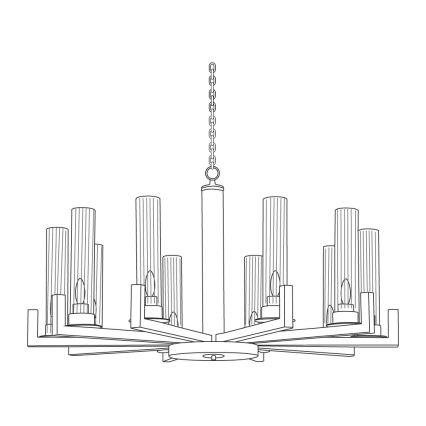 Kolarz 6009.81060 - Żyrandol na łańcuchu RAGGIO 10xE14/25W/230V matowy chrom