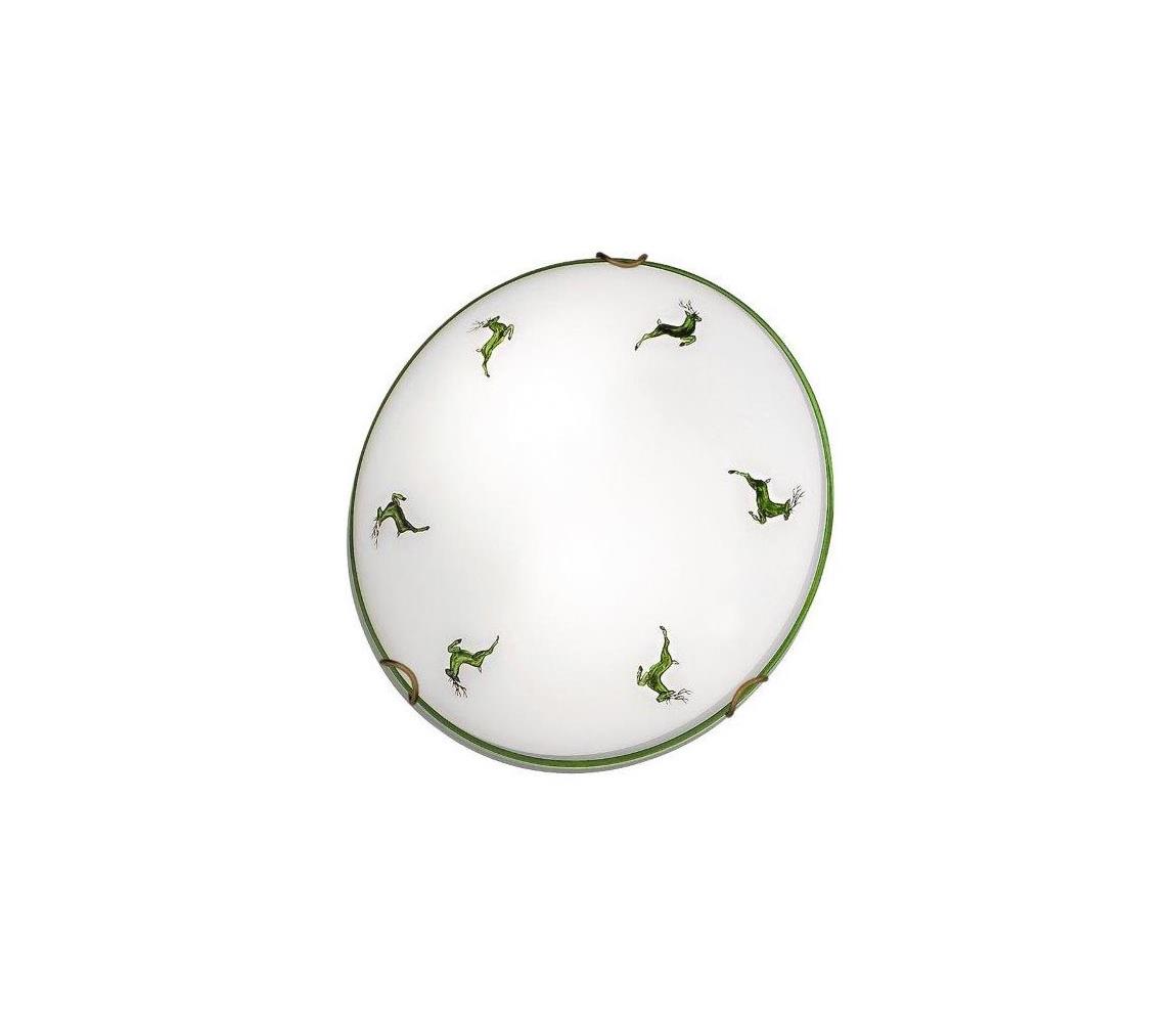 Kolarz 731.11.4.100-Lampa sufitowa NONNA 1xE27/60W/230V pr.30 cm jeleń zielona