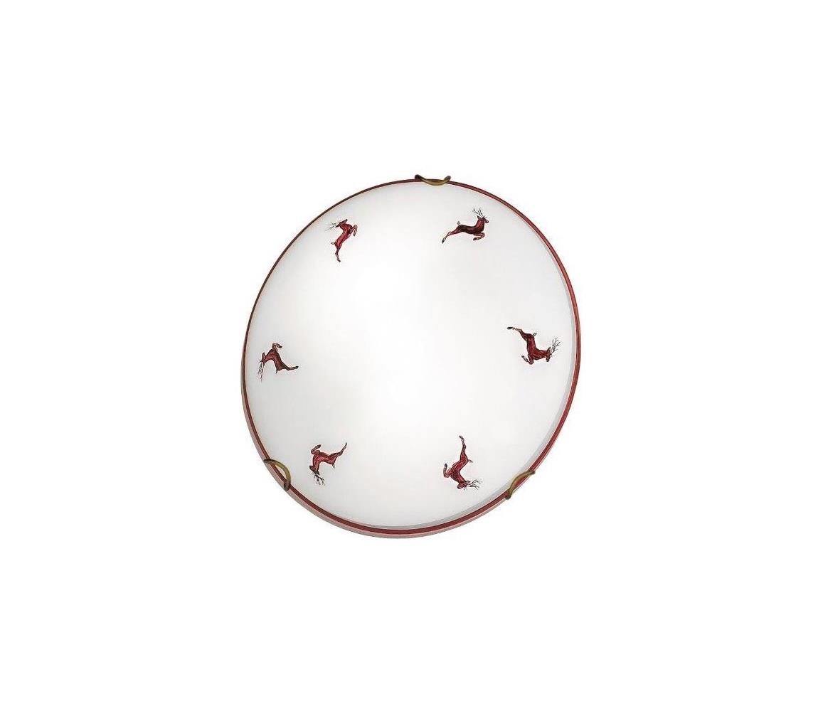 Kolarz 731.11.4.103-Lampa sufitowa NONNA 1xE27/60W/230V pr.30cm jeleń czerwona