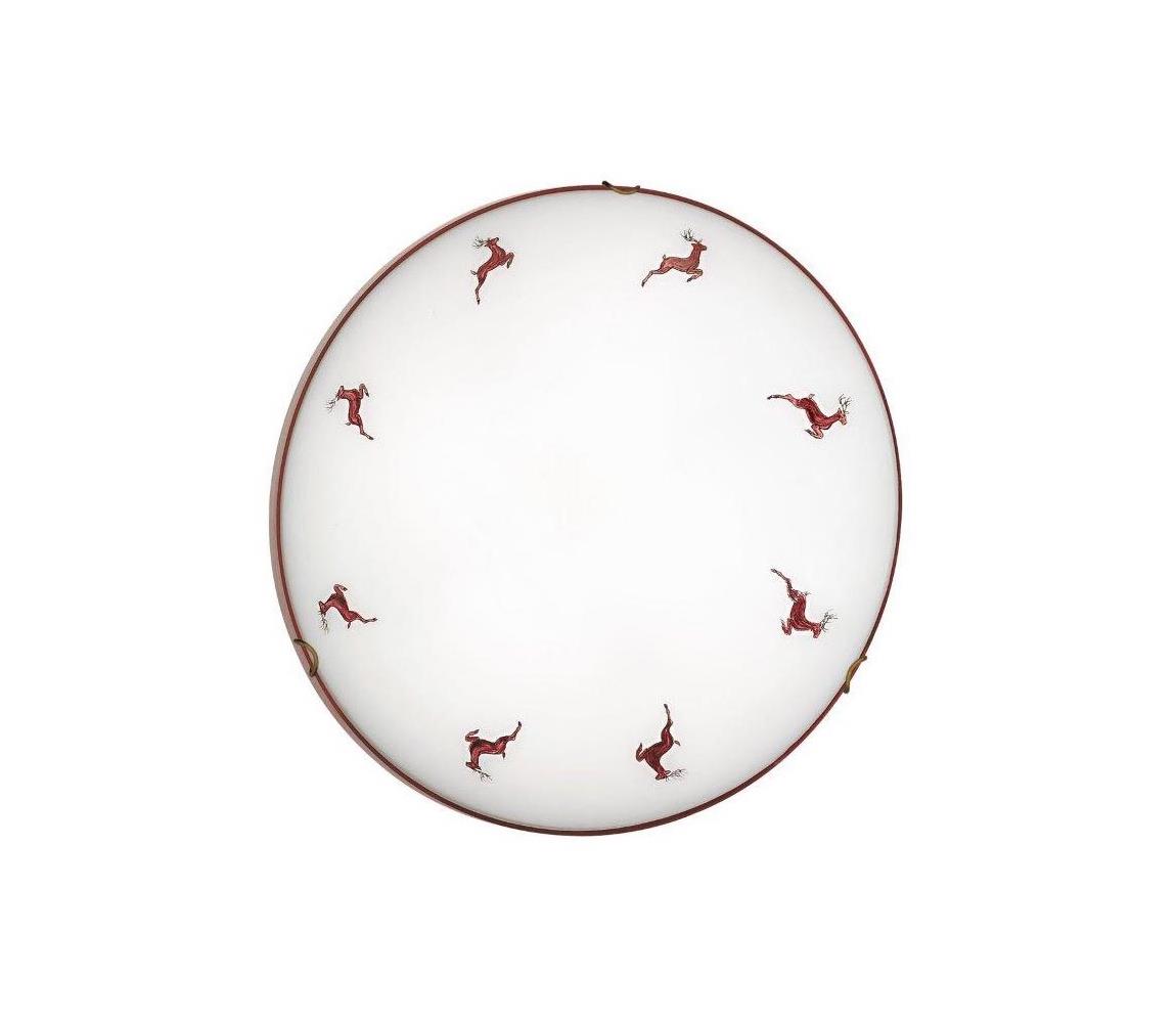 Kolarz 731.13.4.103-Lampa sufitowa NONNA 3xE27/60W/230V pr.50cm jeleń czerwona