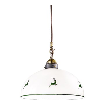Kolarz 731.30.101 - Żyrandol na lince NONNA 1xE27/75W/230V śr. 30 cm jelenie zielony