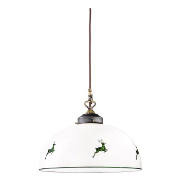 Kolarz 731.32.102 - Żyrandol na lince NONNA 1xE27/75W/230V śr. 36 cm jelenie zielony