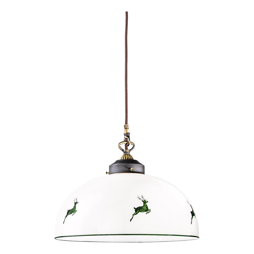 Kolarz 731.32.102 - Żyrandol na lince NONNA 1xE27/75W/230V śr. 36 cm jelenie zielony