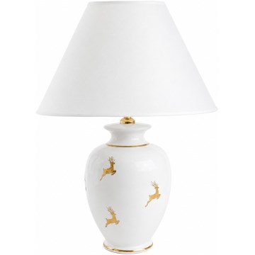 Kolarz 731.70W.150 - Lampa stołowa NONNA 1xE27/100W/230V z motywem jeleni, biała/złota