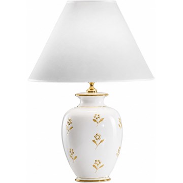 kolarz 731.70W.160 - Lampa stołowa NONNA 1xE27/100W/230V, motyw kwiatowy, biała/złota