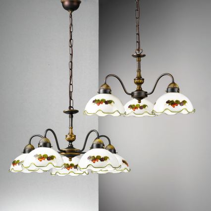 Kolarz 731.83.113 - Żyrandol na łańcuchu NONNA 3xE27/75W/230V wino/truskawka