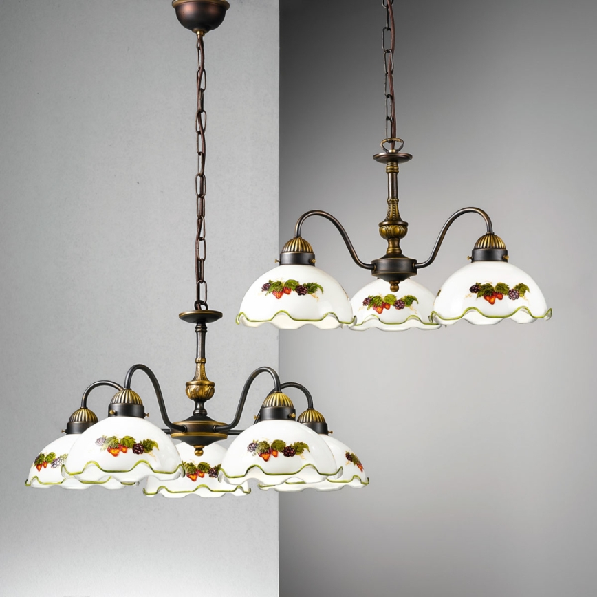 Kolarz 731.83.113 - Żyrandol na łańcuchu NONNA 3xE27/75W/230V wino/truskawka