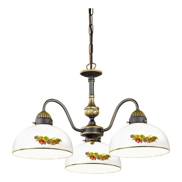 Kolarz 731.83.121 - Żyrandol na łańcuchu NONNA 3xE27/75W/230V winogrona/truskawki