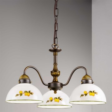 Kolarz 731.83.126 - Żyrandol na łańcuchu NONNA 3xE27/75W/230V cytryny
