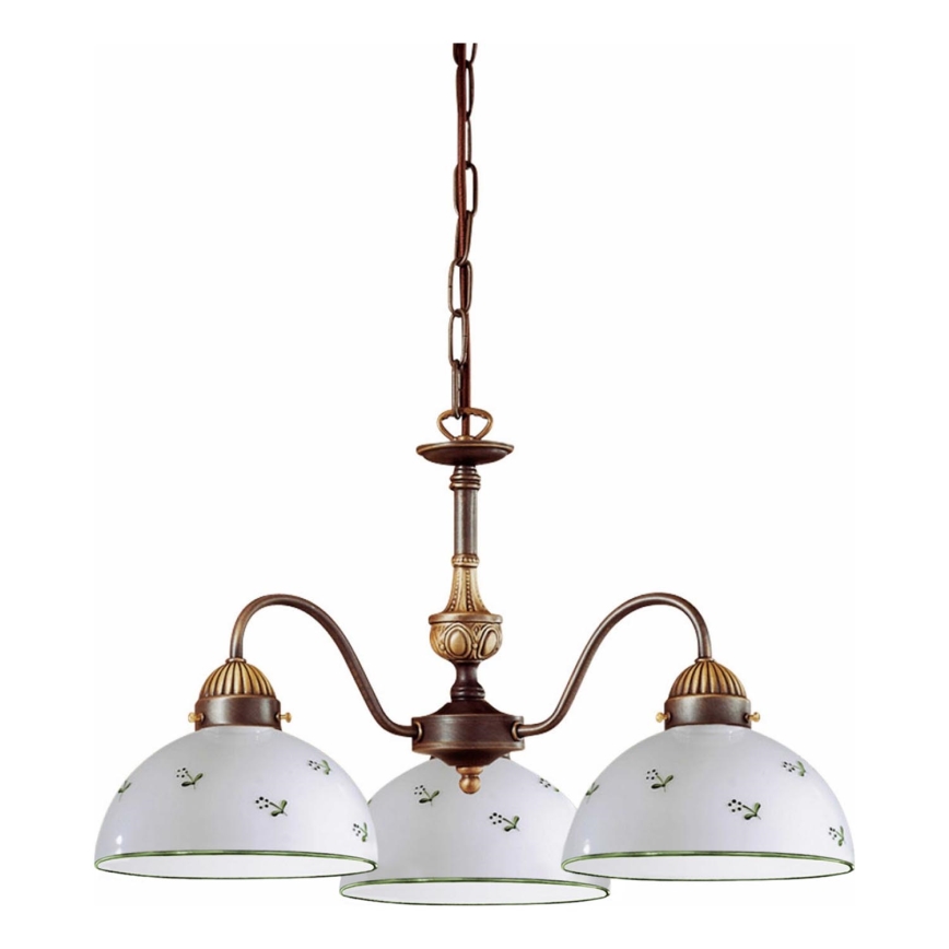 Kolarz 731.83.20 - Żyrandol na łańcuchu NONNA 3xE27/75W/230V zielony