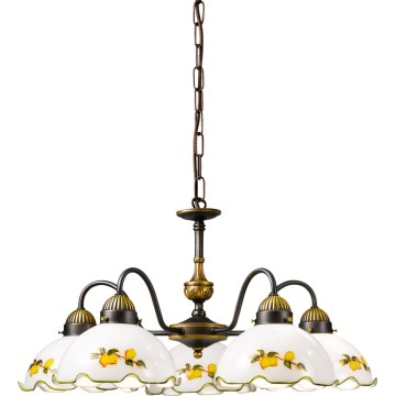 Kolarz 731.85.116 - Żyrandol na łańcuchu NONNA 5xE27/75W/230V cytryny