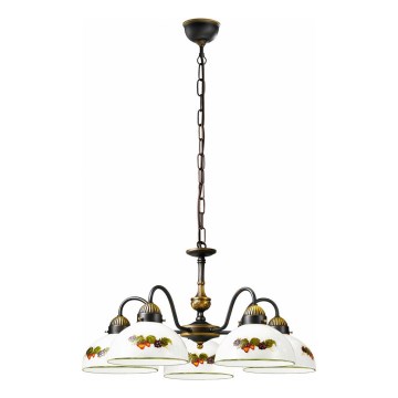 Kolarz 731.85.121 - Żyrandol na łańcuchu NONNA 5xE27/75W/230V winogrona/truskawki