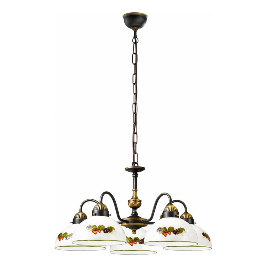 Kolarz 731.85.121 - Żyrandol na łańcuchu NONNA 5xE27/75W/230V winogrona/truskawki