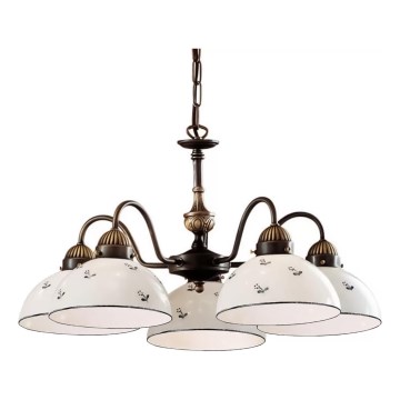 Kolarz 731.85.16 - Żyrandol na łańcuchu NONNA 5xE27/75W/230V niebieski