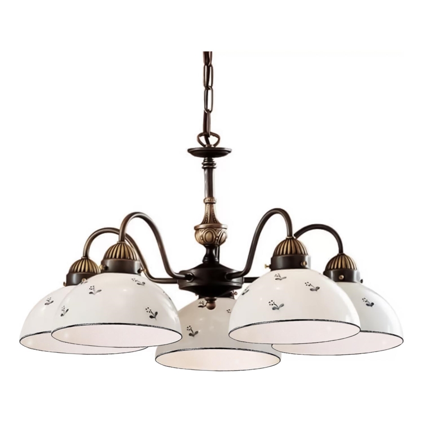 Kolarz 731.85.16 - Żyrandol na łańcuchu NONNA 5xE27/75W/230V niebieski