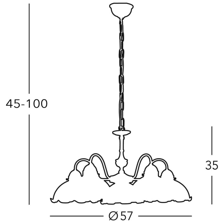 Kolarz 731.85.53 - Żyrandol na łańcuchu NONNA 5xE27/75W/230V