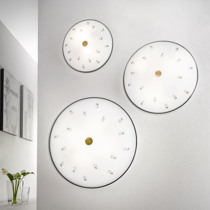 Kolarz 731.U12.4.70- Lampa sufitowa NONNA 2xE14/60W/230V śr. 32 cm zielony/mosiądz