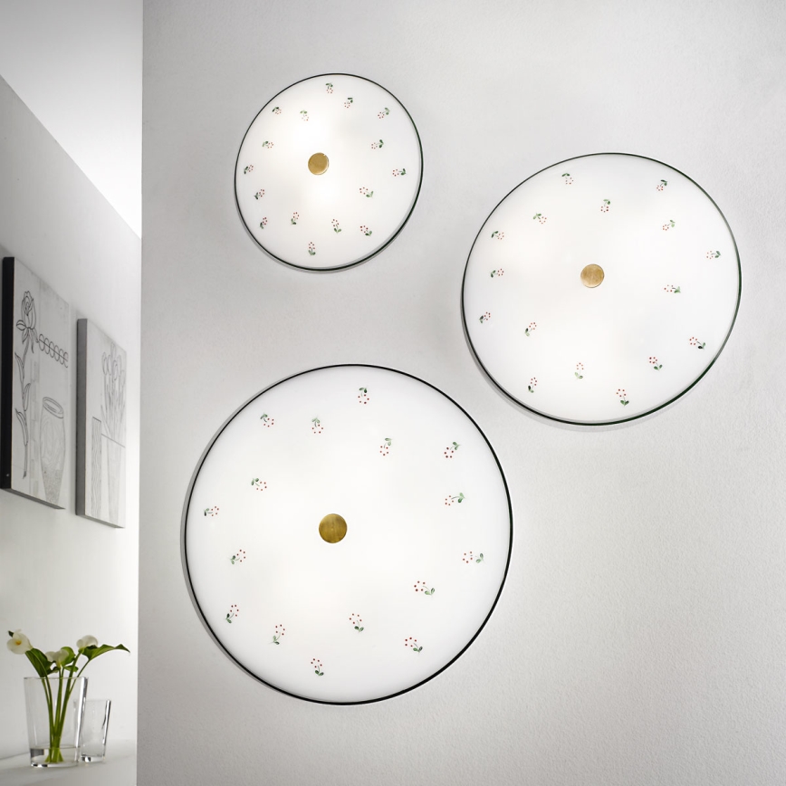 Kolarz 731.U12.4.70- Lampa sufitowa NONNA 2xE14/60W/230V śr. 32 cm zielony/mosiądz