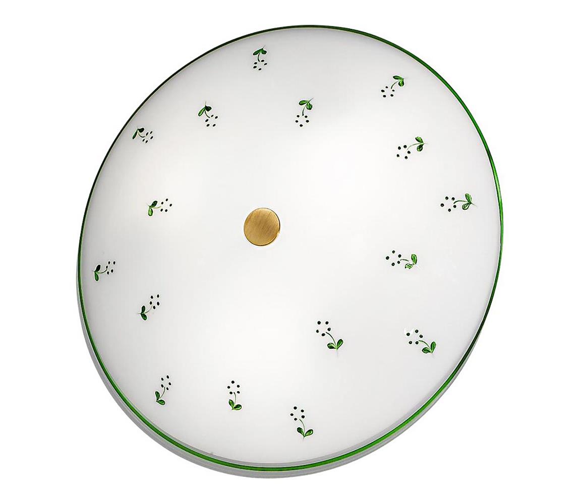 Kolarz 731.U13.4.21-Lampa sufitowa NONNA 3xE27/60W/230V śr. 42 cm zielona/mosiądz