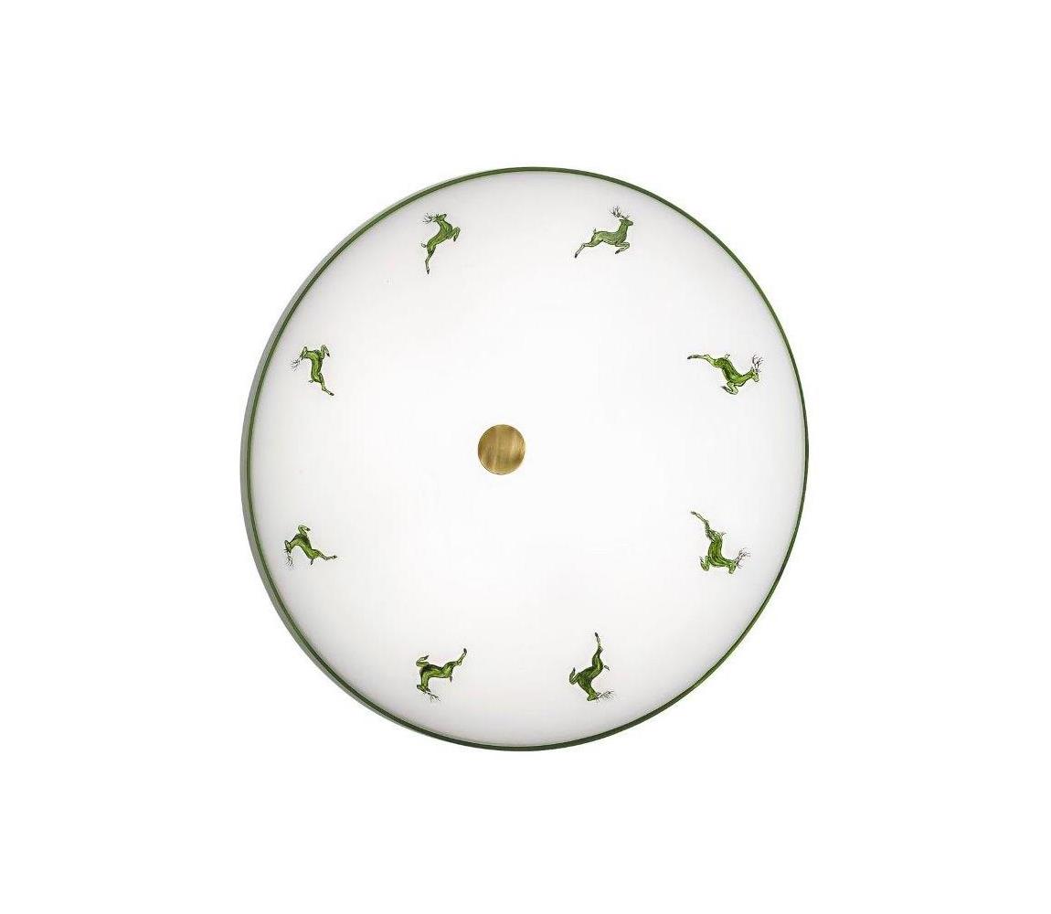 Kolarz 731.U14.4.100-Lampa sufitowa NONNA 4xE27/60W/230V pr.54 cm zielona/mosiądz