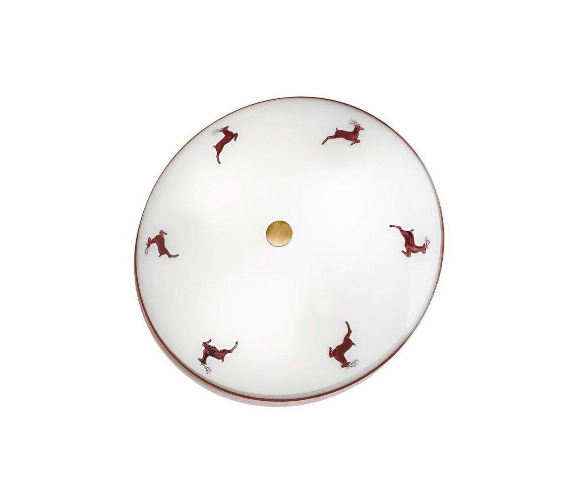 Kolarz 731.U14.4.103-Lampa sufitowa NONNA 4xE27/60W/230V pr.54cm czerwona/mosiądz