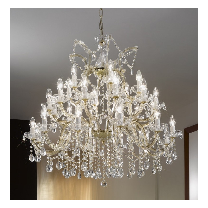 Kolarz 960.812+12+6 - Kryształowy zyrandol na łańuchu VALERIE 30xE14/40W/230V