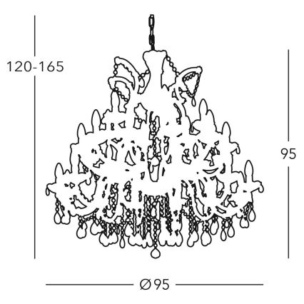 Kolarz 960.812+12+6 - Kryształowy zyrandol na łańuchu VALERIE 30xE14/40W/230V