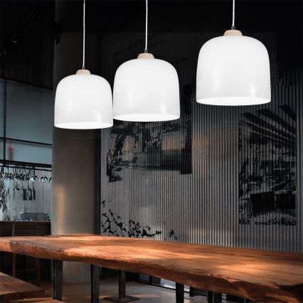 Kolarz A1352.31.W - Lampa wisząca na linkach NONNA 1xE27/60W/230V dąb/biały