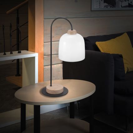 Kolarz A1352.71.W - Lampa stołowa NONNA 1xE27/60W/230V dąb/białe