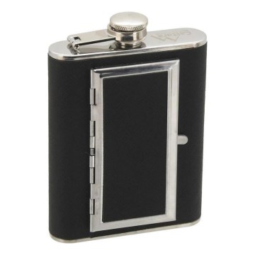 Kolba biodrowa z etui na cygara 175 ml czarna